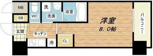 プロシード心斎橋東ヴァンターレ【5階】の間取り