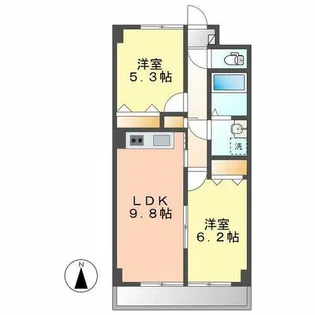 プリミエール西市場【201号室】の間取り