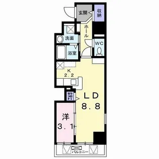 1Kの間取り画像