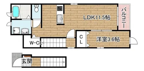 バ−ミィ・ハウスSII【2階】の間取り