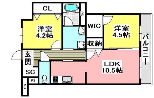 ノア・ド・ココ【2階】の間取り