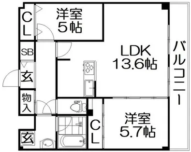 LUXE SHOEI NEYAGAWAMIDORIMACHI【6階】の間取り