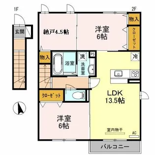 レスポワール【201号室】の間取り