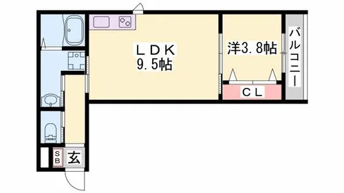 ジュネス寺家町【102号室】の間取り