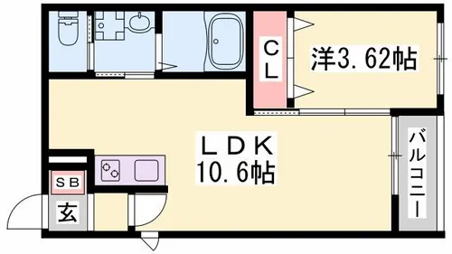ジュネス寺家町【103号室】の間取り