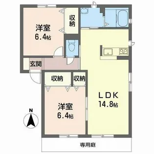 Casa bella Nozato【C102号室】の間取り