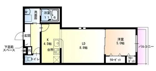 兵庫県尼崎市浜2丁目【アパート】の間取り