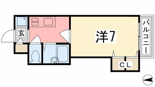 ジュネス野里【607号室】の間取り