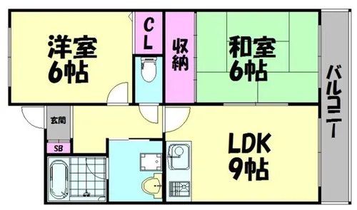 シティハウスRinku【303号室】の間取り