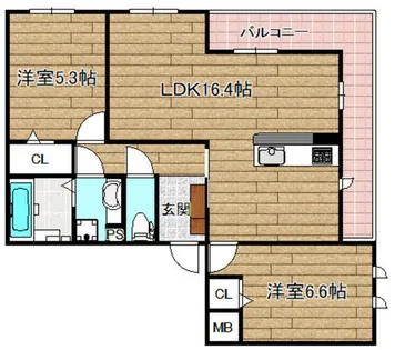 エールデュボヌール【3階】の間取り