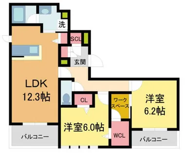 ShaMaison六甲桜口【201号室】の間取り