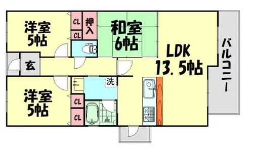 サンシティ貝塚3番館【10階】の間取り
