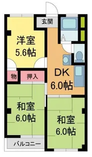 夙川第3コーポラス【2階】の間取り