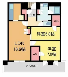 ジオタワー宝塚グランレジスThe North【N-703号室】の間取り