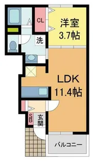 ソレイユIII【105号室】の間取り