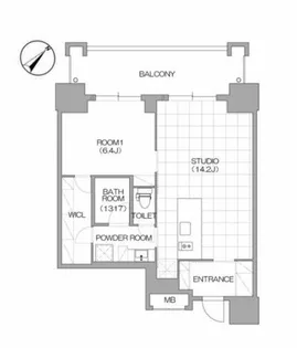 リバーサイドタワー中之島【14階】の間取り