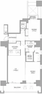 リバーサイドタワー中之島【5階】の間取り