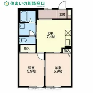 愛知県碧南市福清水町1丁目【アパート】の間取り