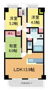 西宮東町アーバンコンフォートII番館【604号室】の間取り