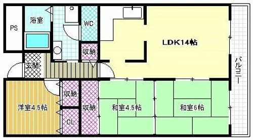 メゾンドール富田林【5階】の間取り
