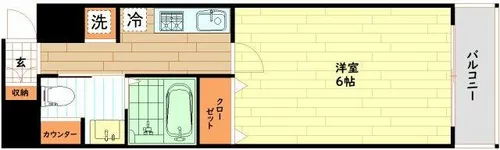 大阪府大阪市浪速区戎本町1丁目【マンション】の間取り