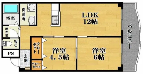 クワタハイツ【1階】の間取り