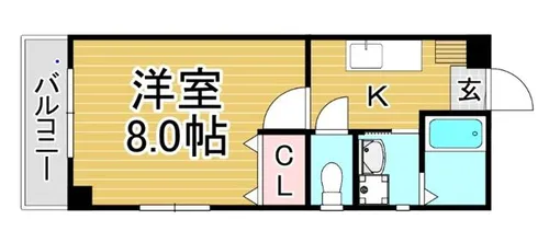 福岡県春日市松ヶ丘6丁目【アパート】の間取り