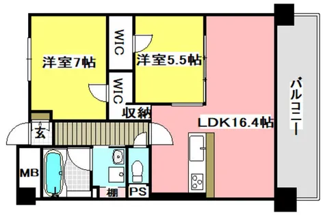 クレセントコート【1階】の間取り