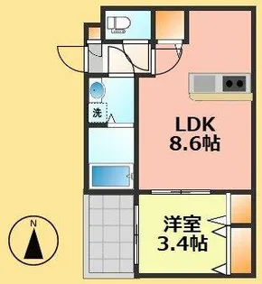 エステイトE南花長町【103号室】の間取り
