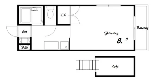 ハイム若松【1階】の間取り