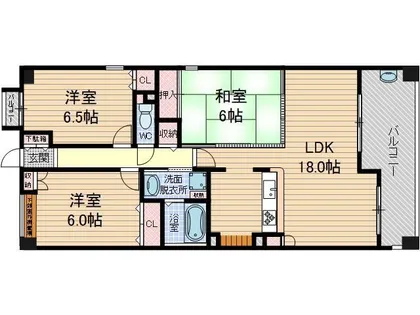 大阪府茨木市東奈良3丁目【マンション】の間取り