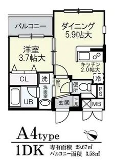 ラ・ボンボニエール【1階】の間取り