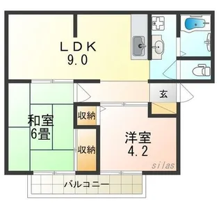 サンビレッジOKUNO D【1階】の間取り