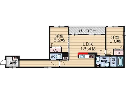 グランリュミエスタ茨木春日【2階】の間取り