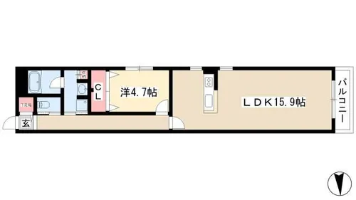 覚王山アパートメント【3A号室】の間取り