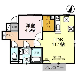 Placido B【1階】の間取り
