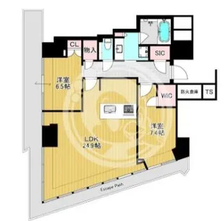 Brillia Tower堂島【17階】の間取り