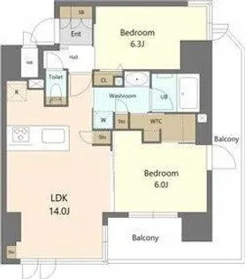 S-RESIDENCE徳川altano(アルターノ)【2階】の間取り