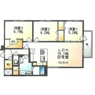 ラヴィベール平岸【4階】の間取り