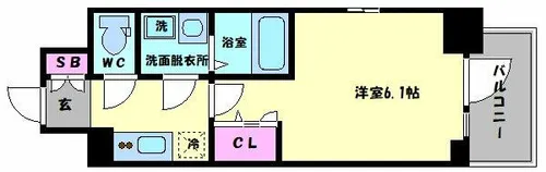 エスリードレジデンス大阪本町【14階】の間取り