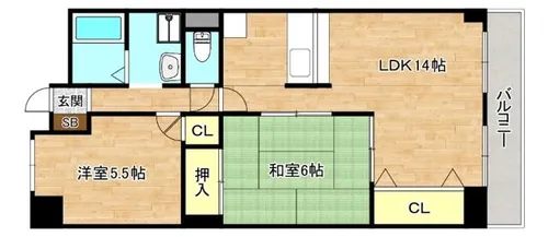 大阪府大阪市生野区巽中2丁目【マンション】の間取り