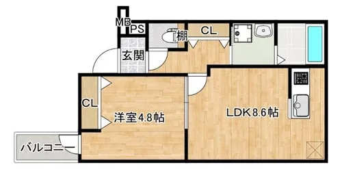 大阪府大阪市東淀川区瑞光2丁目【アパート】の間取り