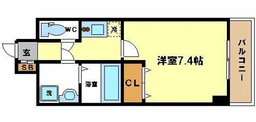 W.O.B.UMEDA【5階】の間取り