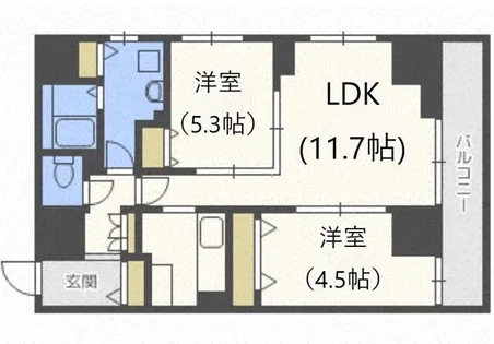 レジディア南1条【7階】の間取り