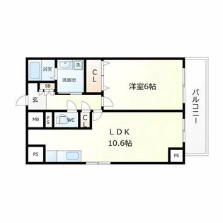 グランデカワノ玉造【5階】の間取り