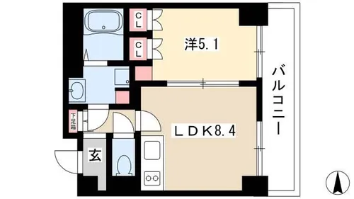 ビジャ松原【6-02号室】の間取り
