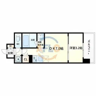 リヴェント難波サウス【11階】の間取り