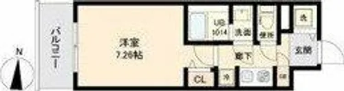 エス・キュート 丸の内(旧S-RESIDENCE丸の内North)【9階】の間取り