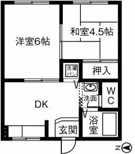 コ-ポ国衙【1B号室】の間取り