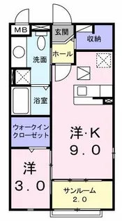 ダイアナレイク【1階】の間取り